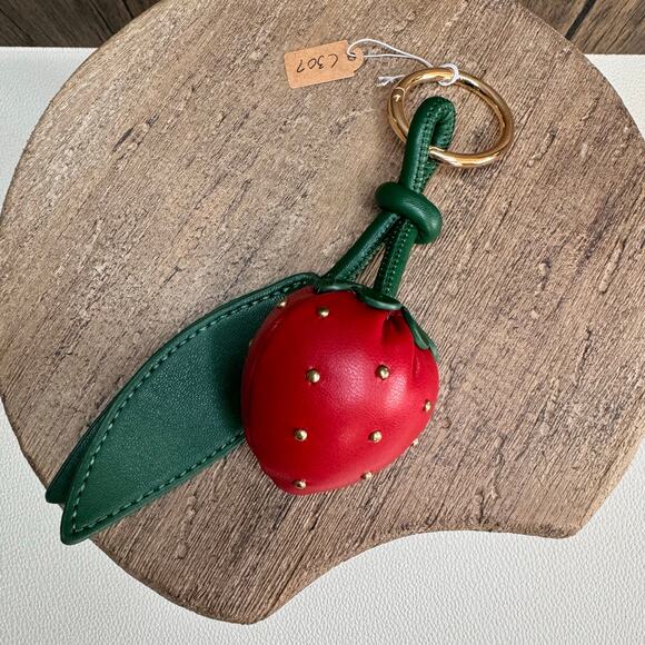 Pink Strawberry Keychain Purse Charm Key Chain  NEW FAST SHIP - Picture 2 of 5